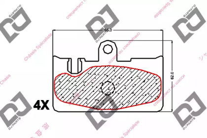 Комплект тормозных колодок DJ PARTS BP1602